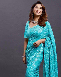Women's Sequins Silk Fancy Saree