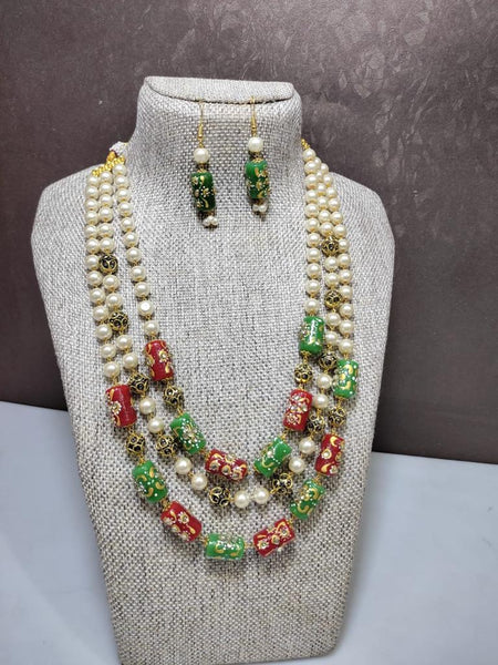 Long Necklace with Earrings